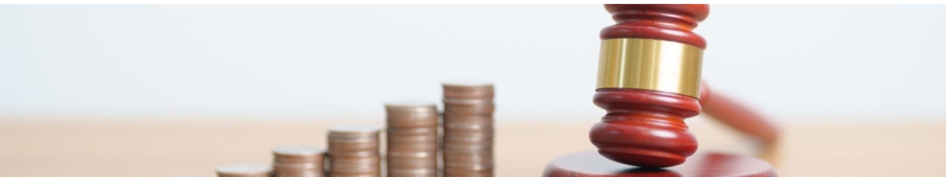 gavel and coins legal costs concept